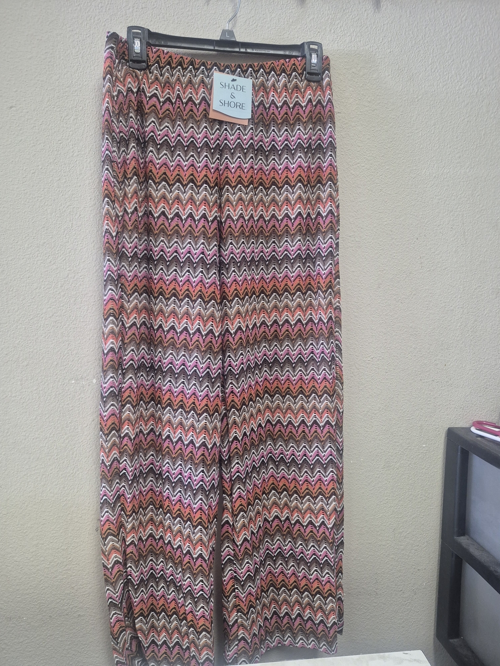Shade & Shore Pink Multi Chevron Wide-Leg Sweatpants